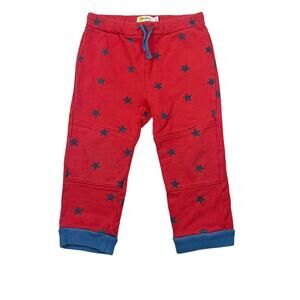 Baby Mini Boden Warrior Knee Red Star Joggers Fair Used, Size 3-4 years